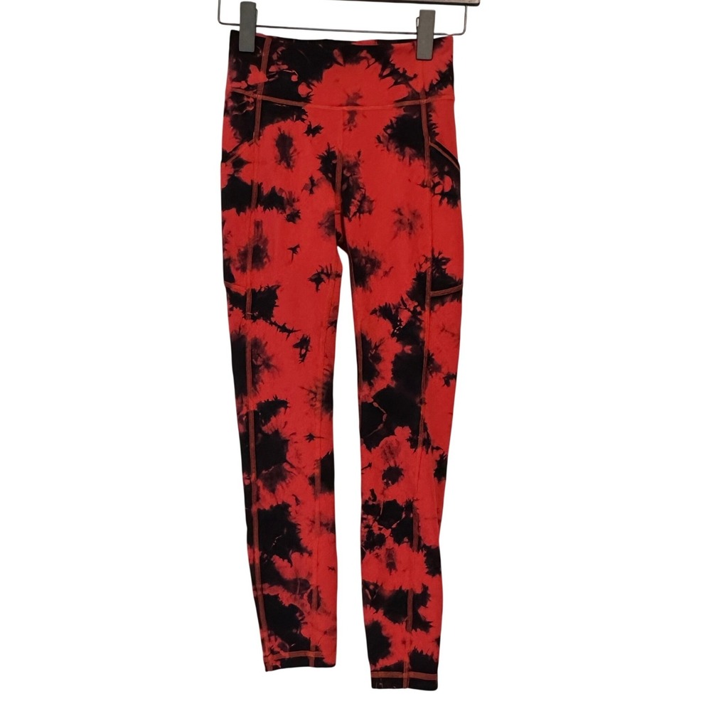Lululemon Invigorate High-Rise Tight 25 Everlux Shibori Red Black Tie Dye Size 4